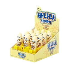 바나나모양 스프레이 액체 캔디 300ml 과일맛사탕 디저트 어린이간식, 25g, 12개
