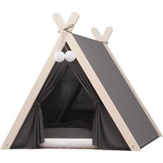 강아지 하우스 반려동물 집 애완동물 텐트 삼각형 강아지고양이 침대 연중 사용 가능 소형 및 중형 고양이 열 보온 냉기 차단 따뜻함 통기성 세탁 미끄럼 방지 간편 조립 양쪽 모두, 회색