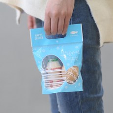 부활절 포장비닐 (20장묶음) - 접착식 스텐드형 2구포장지 3종 부활절계란꾸미기 달걀포장, 1개, 스카이블루