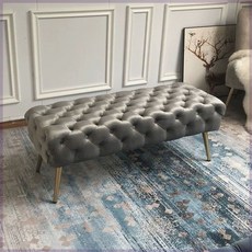 벤치소파 벨벳 쿠션 쇼파 유럽풍 플러시 등받이 현관, AH. 진한 회색45x45x40