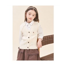 빈폴 키즈 여아 면 케이블 오픈형 베스트 아이보리 BI5851G010