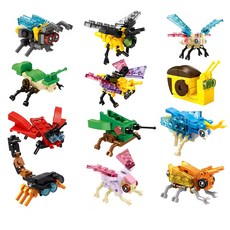 동물 조립블록 소형 블록 공룡 해양 세트 곤충 퍼즐 미니, A10, 1개