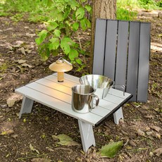 캠프빌리지 초경량 백팩킹 다용도 미니 롤테이블 + 전용 보관가방, 실버