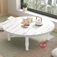 【椿嶼】可折疊家用小炕桌床上喫飯小桌子矮桌書桌榻榻米餐桌飄窗矮桌方桌, 竹木紋-金腿,80*80*30方形