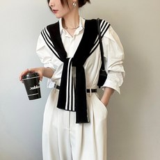 아펙토 양면 니트 어깨숄 가디건