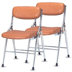 [1+1] 곡선접의자 접이식 접이용 세미나 회의실 의자 (2개 1세트), 브라운, 2개