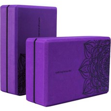 요가 블럭 블록 강도 유연성 균형을 개선하는 누베티 2종 세트 고밀도 폼, Purple, 1개