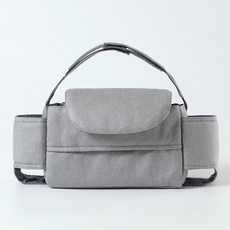 嬰兒車掛包收納袋遛娃神器置物袋掛袋大容量寶寶推車配件通用外出, 灰色(科技皮抽紙掛袋）, 1個