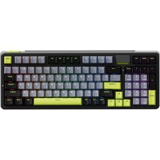 Rapoo V700DIy-98 무선 기계식 키보드 BT5.0 + 2.4GHz 핫 스왑 가능한 맞춤형 게이밍 스피드 실버 리니어 스위치 키당 1680만 RGB 개스킷 마운트 크리미, Black
