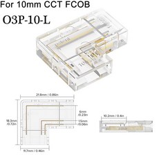 CCT FCOB RGB 스트립 조명용 COB LED 커넥터 90 도 L 모양 코너 솔더리스 2 핀 3 4 5mm 8mm 10mm, 100PCS, O3P-10-L
