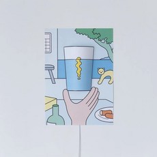 POSTERLIGHT 海報燈 插畫聯名款 小夜燈 臥室床頭燈 氛圍燈 交換禮物, B款【藍色杯子】