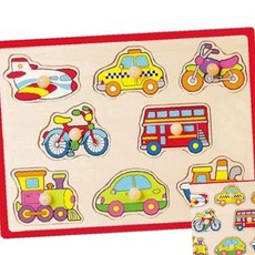 더아이 비가 꼭지퍼즐 교통 모양조각퍼즐 그림판맞추기 원목퍼즐