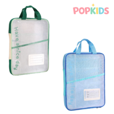 플로우앤코 투명A4 파일보관 메쉬파우치 2개, 1세트, 그린+블루