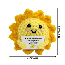 긍정적 인 크로 셰 뜨개질 꿀벌 에너지 동물 돼지 토끼 미니어처 데스크탑 장식 룸 카와이, 04 S1