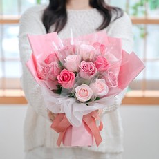 지오머스 꽃다발 비누꽃다발 조화 비누꽃 꽃 돈꽃다발, 핑크, 1개