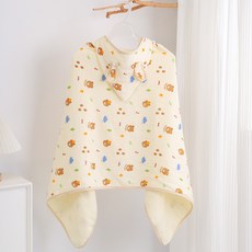 블랙체리 아동용 4겹순면 후드 비치가운, 오렌지곰, 1개