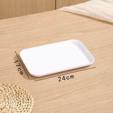 烘焙托盤 奶油風 長方形 托盤 ins風 商用 塑膠 麵包 串串 展示 餐 民宿 餐廳 收納 盤子, 1個, 純白色-淺款長方形托盤 小號 24x