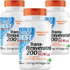 Doctor's BEST 無麩質反式白藜蘆醇植物膠囊, 60顆, 3罐