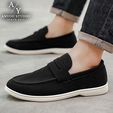 ANYOU 남자 로퍼 캐주얼신발 슬립온 캐주얼슈즈 운전용 편안한 통기성 모던 패션 남성 신발