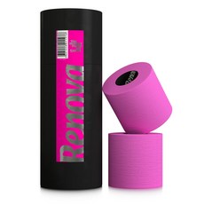 RENOVA 레노바 유럽 프리미엄 화장지 3롤 핑크 선물 패키지, 1개