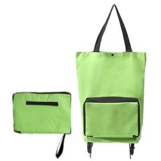틴코어 포켓 바퀴달린 장바구니 쇼핑 카트 접이식 캐리어 손수레 폴딩, 1개, 그린