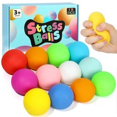 패스트 라이징 스트레스 볼 12팩 2.5인치 XL 감각 벌크 불안 및 를 위한 큰 피젯, 1