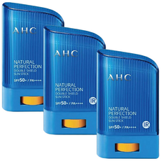 AHC 내추럴 퍼펙션 더블 쉴드 선스틱 SPF50+ PA++++, 3개, 22g