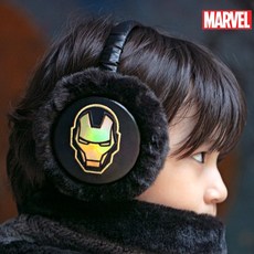 마블 아이언맨 블랙 귀마개 사이즈 조절가능 겨울 털귀마개 방한 귀덮개 캐릭터 MARVEL
