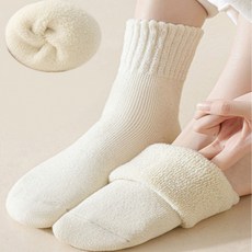 두꺼운 겨울 테리 기모양말 YD 무지양말 여성양말