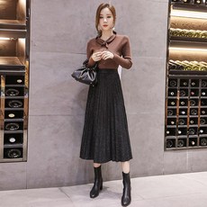 모직 플리츠 밴딩 주름 스커트 하늘비즈 C13 G702N209