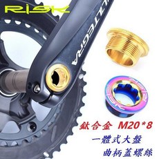 【RISK】中空一體式大盤曲柄螺絲/M20 8 鈦螺絲, 銀鈦, 1個