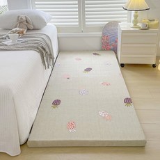 【貓嶼】可拆洗地毯床邊防摔墊兒童爬行墊加厚榻榻米地墊臥室飄窗墊打地鋪, 全棉粗布菠蘿厚度5厘米,50*200厘米