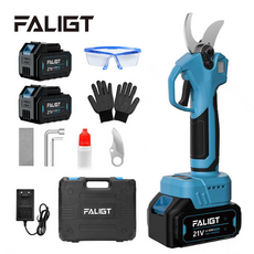 FALIGT 21V BLDC 무선 충전식 가위 리튬배터리 전동 가위 다기능 전지가위 4.0ah 전력량 표시 4000mAh 배터리 2개 세트
