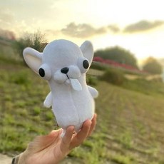 왕눈이 치와와 인형 귀여운 봉제 강아지 소품 못생긴 선물, 15 cm, 3. 흰색 - 치와와
