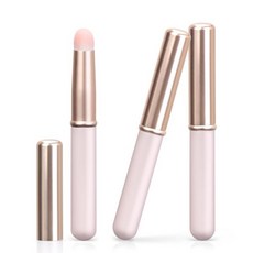 UNIMEIX 컨실러브러쉬 메이크업 잡티 뚜껑이 있는 유니믹스 3팩 립 블렌딩 브러시 라운드 헤드 립스틱 스머지 스팟 컨실러 글로스 크림용 전문 립글로스 어플리케이터핑크, Pink