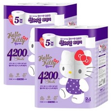 ITC 헬로키티 시그니처 5겹 펄프 화장지, 20m, 24롤, 2개