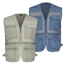 [이지바이] (1+1) (120사이즈 보유!!!) 남성 메쉬 조끼_~4XL 빅사이즈까지 사계절 내내 실용만점 작업복 등산복 망사 조끼 포켓 조끼
