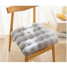 해피유통 마사지 토끼털 방석 따뜻한 겨울용 극세사 푹신한 의자 쿠션, 40*40, 그레이