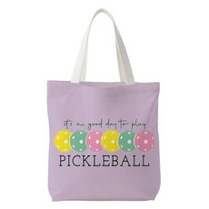 나츠노 여성용 피클볼 선물 퀸 캔버스 토트백 피클볼-화이트 머치백 단일 사이즈 452674, 피클볼-보라 많이 452674