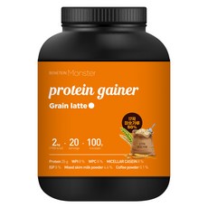 베네틴 몬스터 벌크업 프로틴 게이너 체중증가 보충제 곡물라떼맛, 1개, 2kg 1개, 2kg