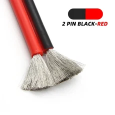 1/5/10m 유연한 실리콘 케이블 26 18 2AWG 자동차 배터리 라인 내열성 전선, 02 12AWG, 02 Black-Red 2pins, 02 1 meter