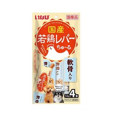 INABA CIAO 犬用肉泥 綜合蔬菜雞肝系列 14g 4入, 1個, DS-434 雞軟骨+雞肝