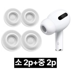 제롯 에어팟 프로 이어팁 프로2 고무 이어캡 S+M, 1세트, 4개