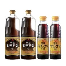 샘표 양조간장701 1.7L 2개 + 양조간장 501 500ml 2개, 2.2L, 2세트