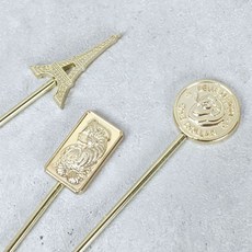 벨르 카페 머들러 사각 골드 음료 커피 롱스틱, 단품, 1개