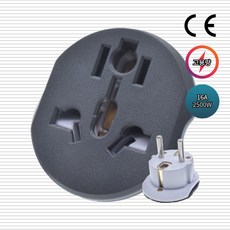 [CE인증] 메이드홉스 2500W 16A 멀티 변환 플러그 어댑터 해외직구 어댑터, 1개, 그레이, 5cm