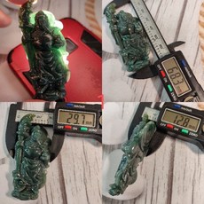 92jade遇見善緣 A貨藍水翡翠 立體精雕關公墜飾 (約68x30x13mm), 1個, 1