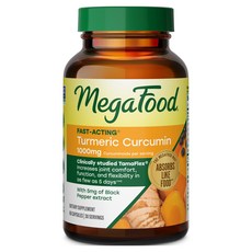 Mega Food 速效薑黃素 1000毫克 含黑胡椒萃取物 5毫克 膠囊, 1個, 60錠