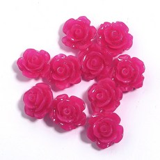 10Pcs 6 8 10 12 15mm 수지 구슬 모조 산호 꽃 매력 보석에 대 한 DIY 팔찌 목걸이 만들기, Hotpink, 12mm 10pcs