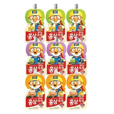 뽀로로 홍삼쏙쏙 어린이음료 100ml 사과매실+포도블루베리+오렌지, 9개, 1회분